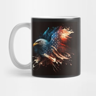 American Eagle and Flag Abstract Art Mug